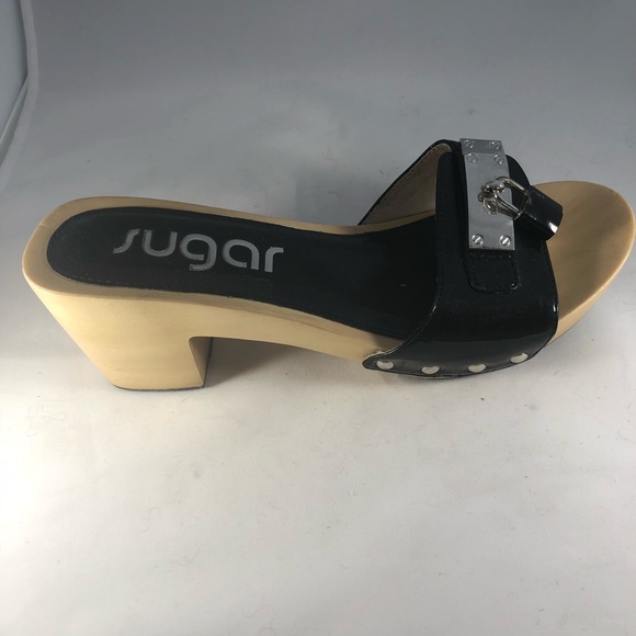 casual women’s sandal by Sugar Wooden sole buckle - Picture 2 of 4